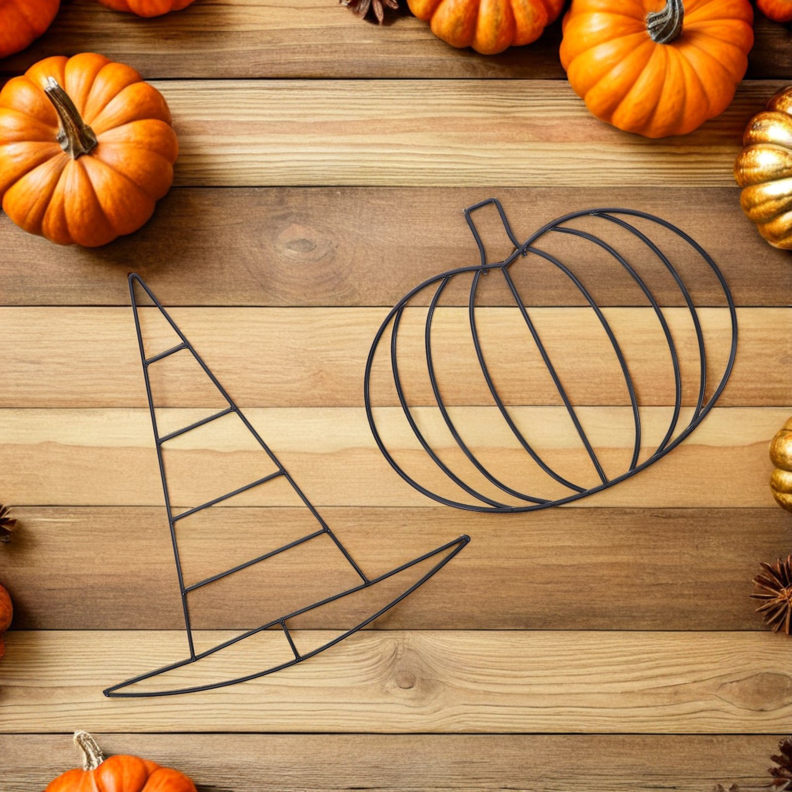 2Pcs Metal Pumpkin Hat Wire Wr - Wreath Form Wire ulasan dan harga