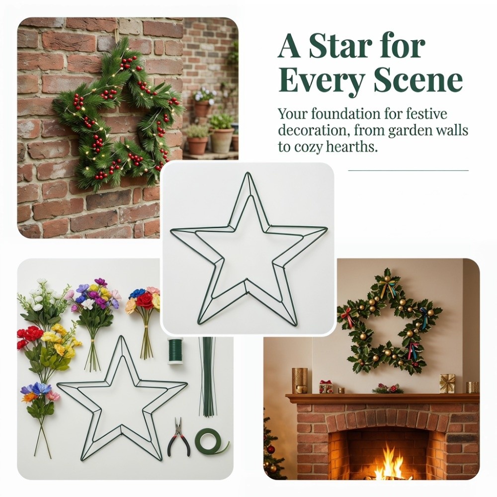 Festive Hanging Metal Wire Sta - Wreath Form Wire ulasan dan harga