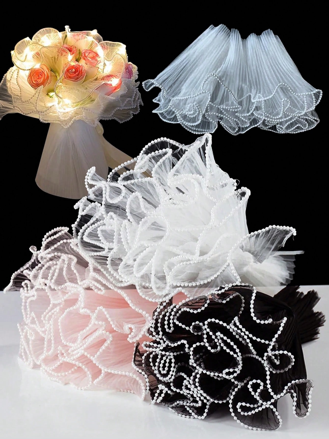 4Yards Faux Pearl Edge Flower  - Anda Florist Supply ulasan dan harga