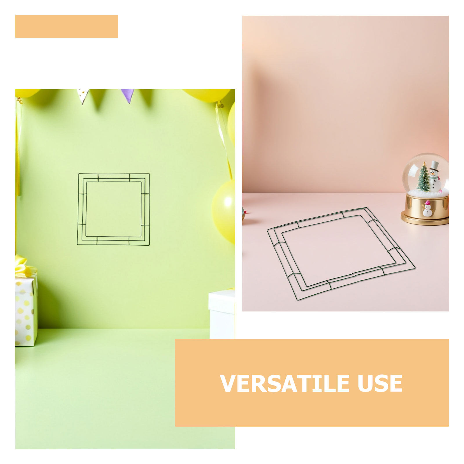 Square Wreath Frame Floral Hoo - Wreath Form Wire ulasan dan harga