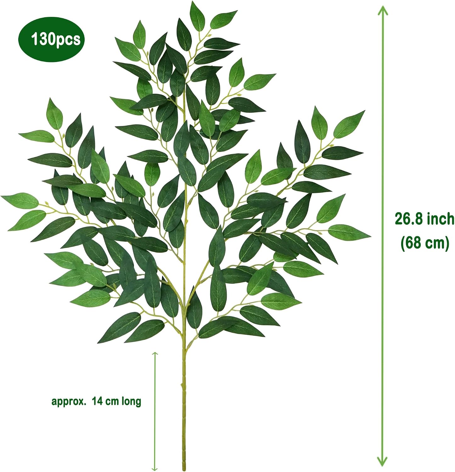 130Pcs 68CM Artificial Italian - Ruscus Stem Faux ulasan dan harga